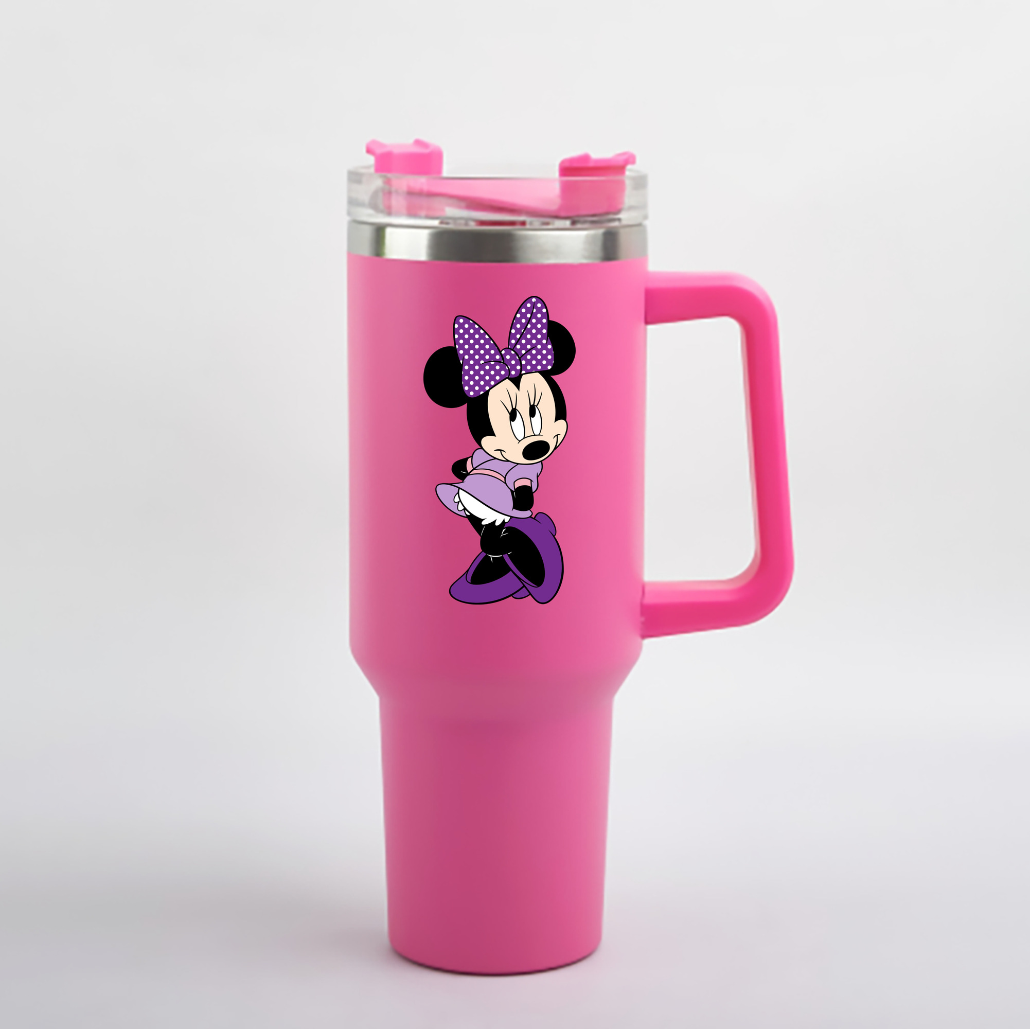 （画像用） ミッキーマウス Mickey Mouse 1200mL車用タンブラー - クリスタルステッカー（プラスチックストロー付き）